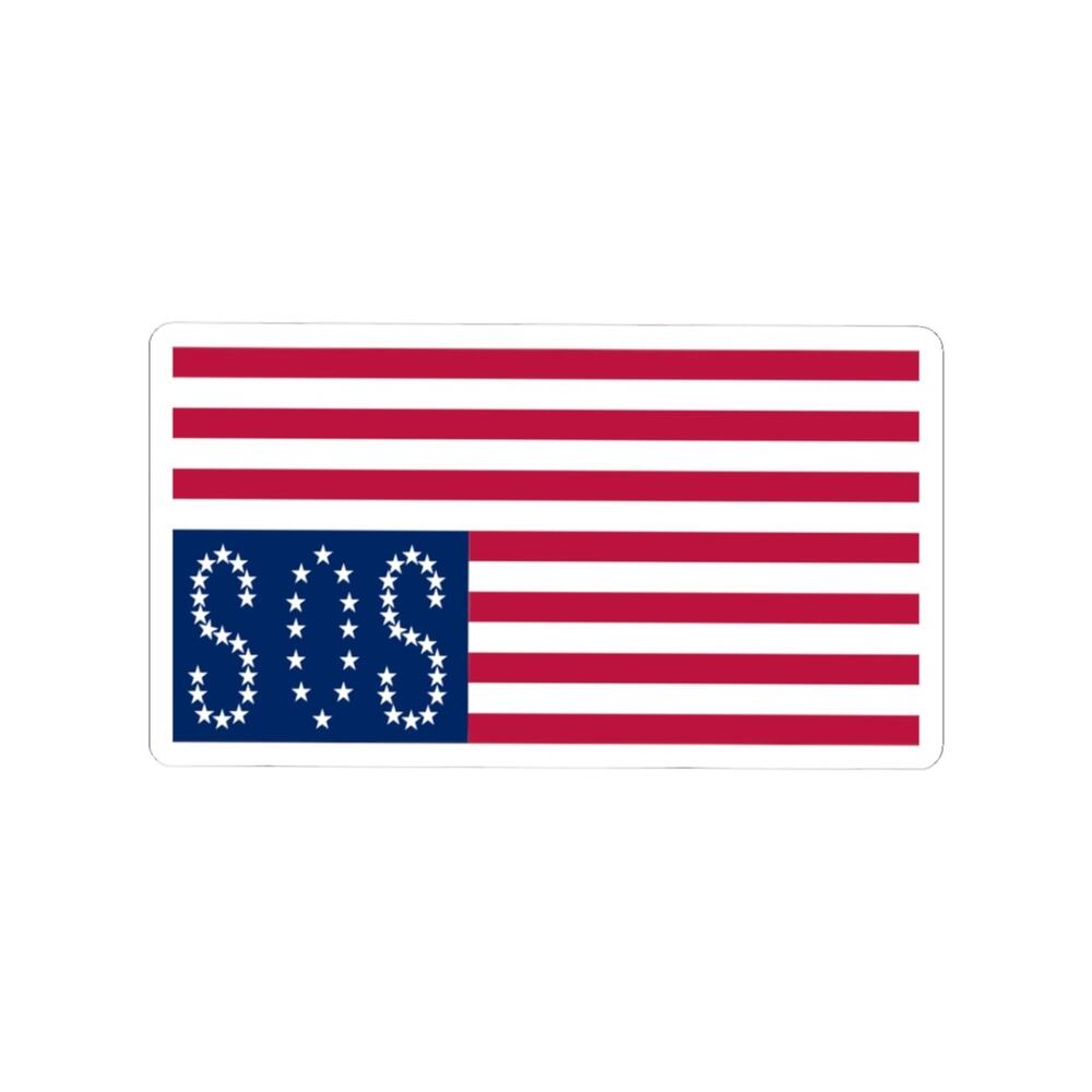 Upside Down USA Flag SOS Kiss-Cut Stickers | Distressed Patriotic Decal